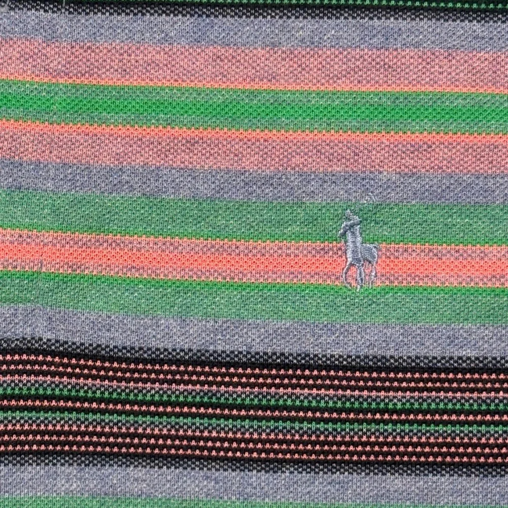 Polo Ralph Lauren Polo Casuals Striped Long Sleeve Shirt Green Pink XL Mens